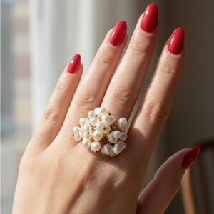 Pearl Cluster Bouquet Ring